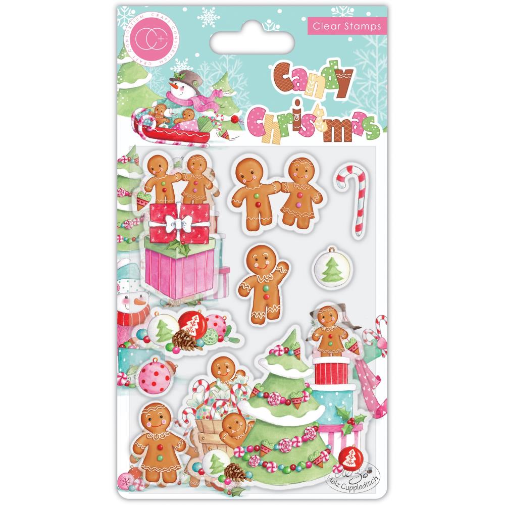 image_2181e8e8-60d1-47a7-8cba-399192051e4e Craft Consortium Candy Christmas DECORATE Clear Stamps 9pc - Image 1