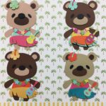 Teddy Bear HAWAII HULA GIRL Die Cut Embellishment