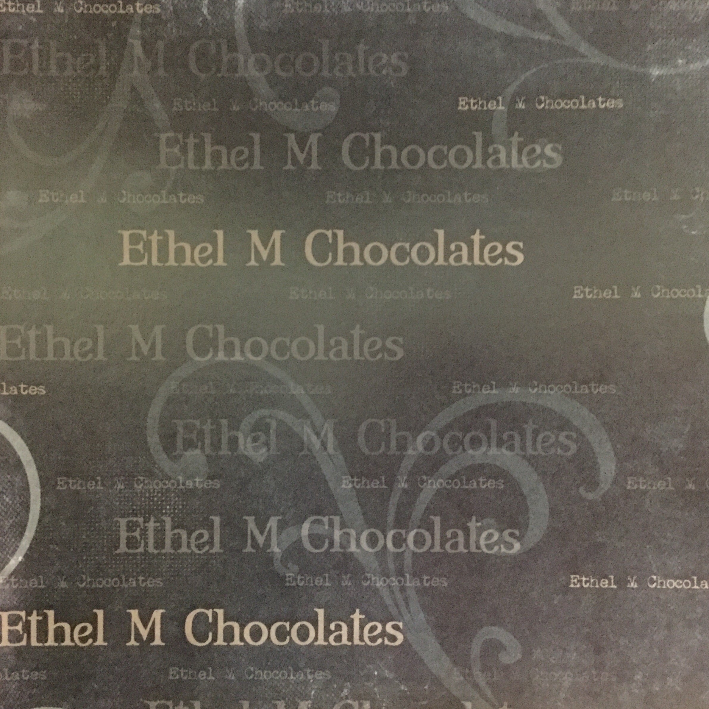 image_28935fe5-d5e5-4bda-a854-d97e24ccd73c Old Antique Words ETHEL M CHOCOLATES 12"X12" Scrapbook Paper - Image 1