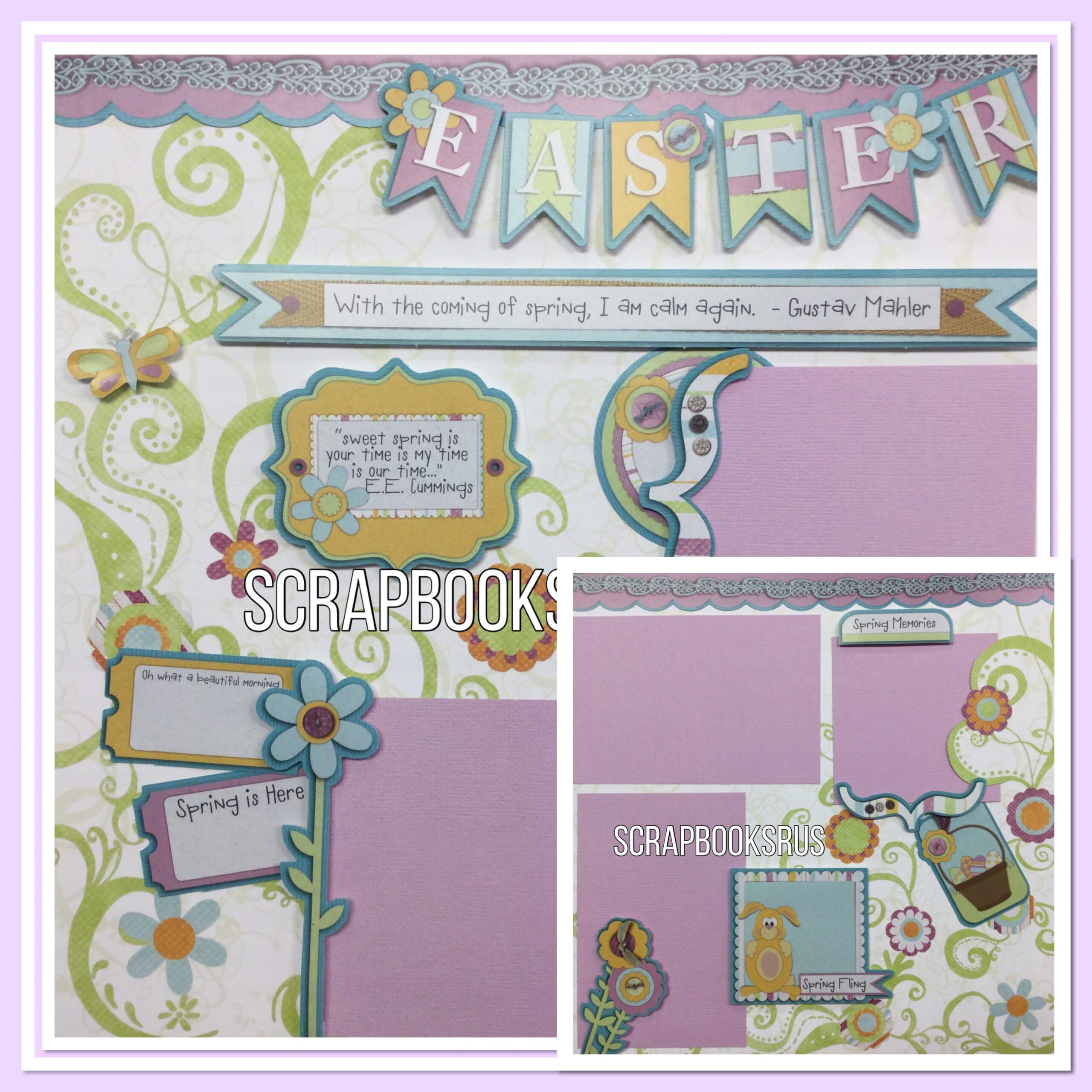 image_2a48fb7b-a14f-45a0-b5eb-82fa3deb0f32 Storytellers Sweet Spring EASTER PAGE KIT (2) 12"X12" Scrapbook Layouts - Image 1