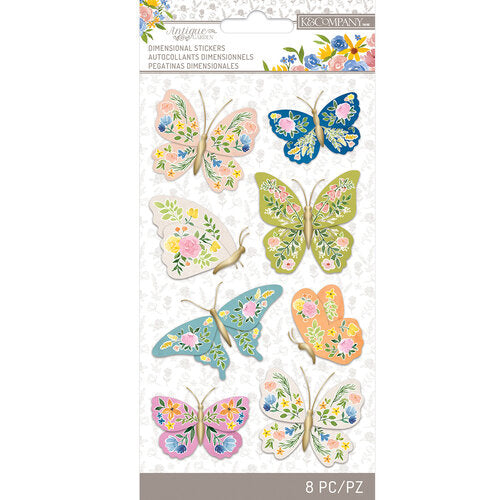 image_2bece970-edec-42d5-9352-3027b28b2107 K&Company ANTIQUE GARDEN Fabric Butterfly Stickers - Image 1