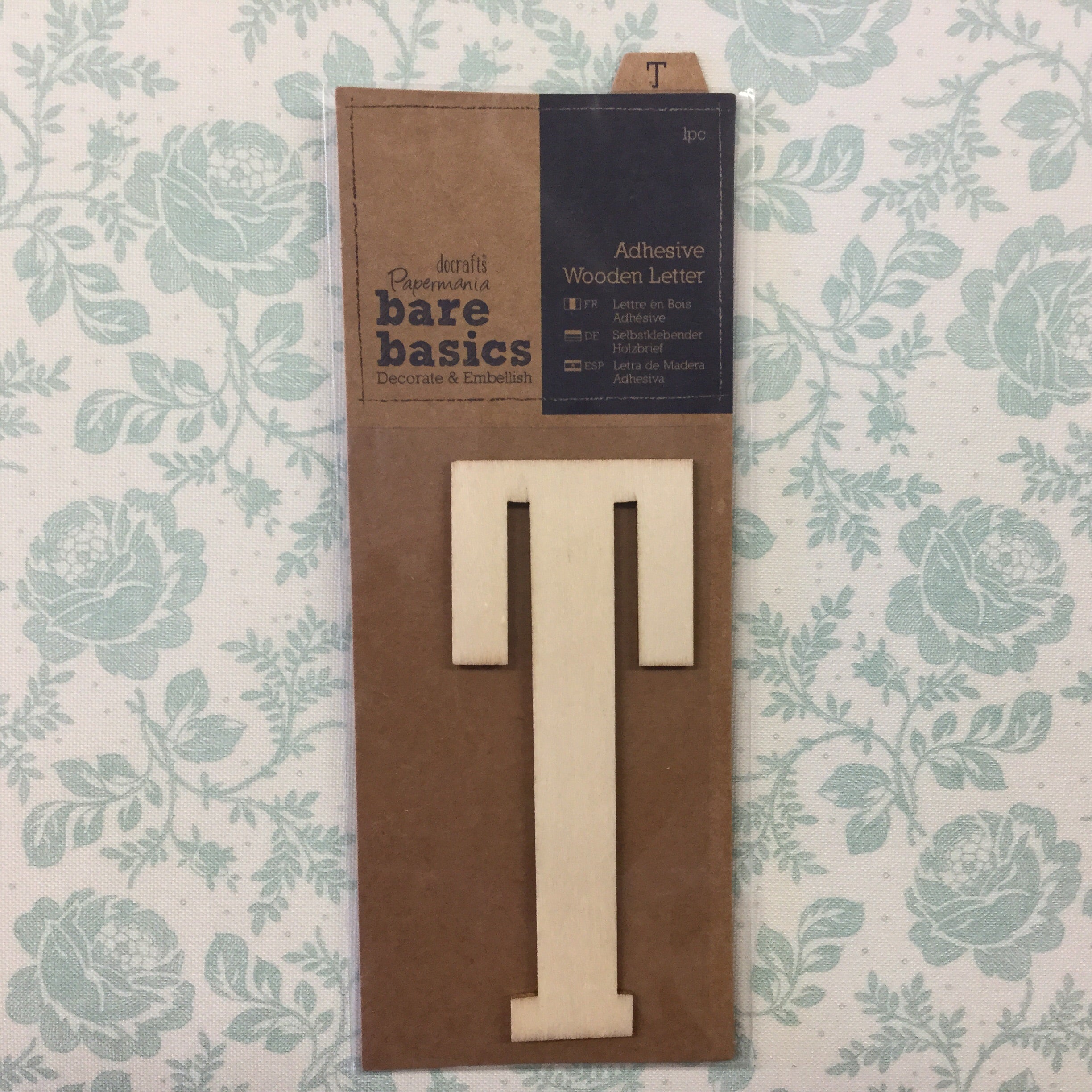 image_347098ba-f84a-414b-8dbd-ce579bcaece4 Papermania Bare Basics Wooden Adhesive LETTER T Wood - Image 1