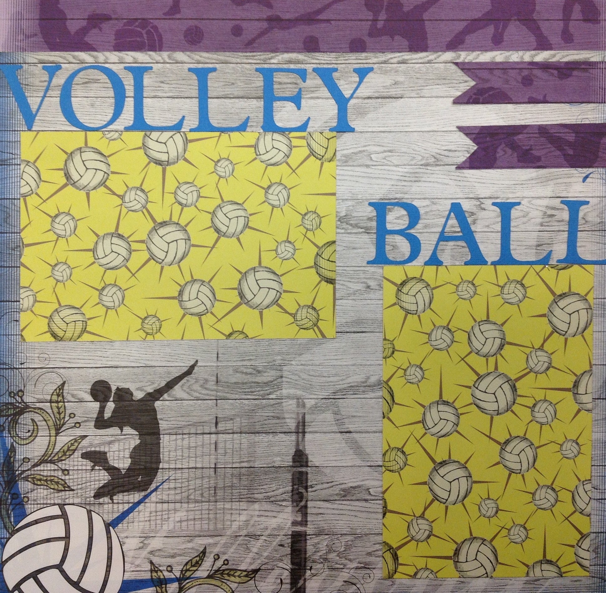 image_38fbd45b-e373-47c9-ad59-f2502970c60e Premade Pages VOLLEY BALL (1) 12"x12" Scrapbook Page - Image 1