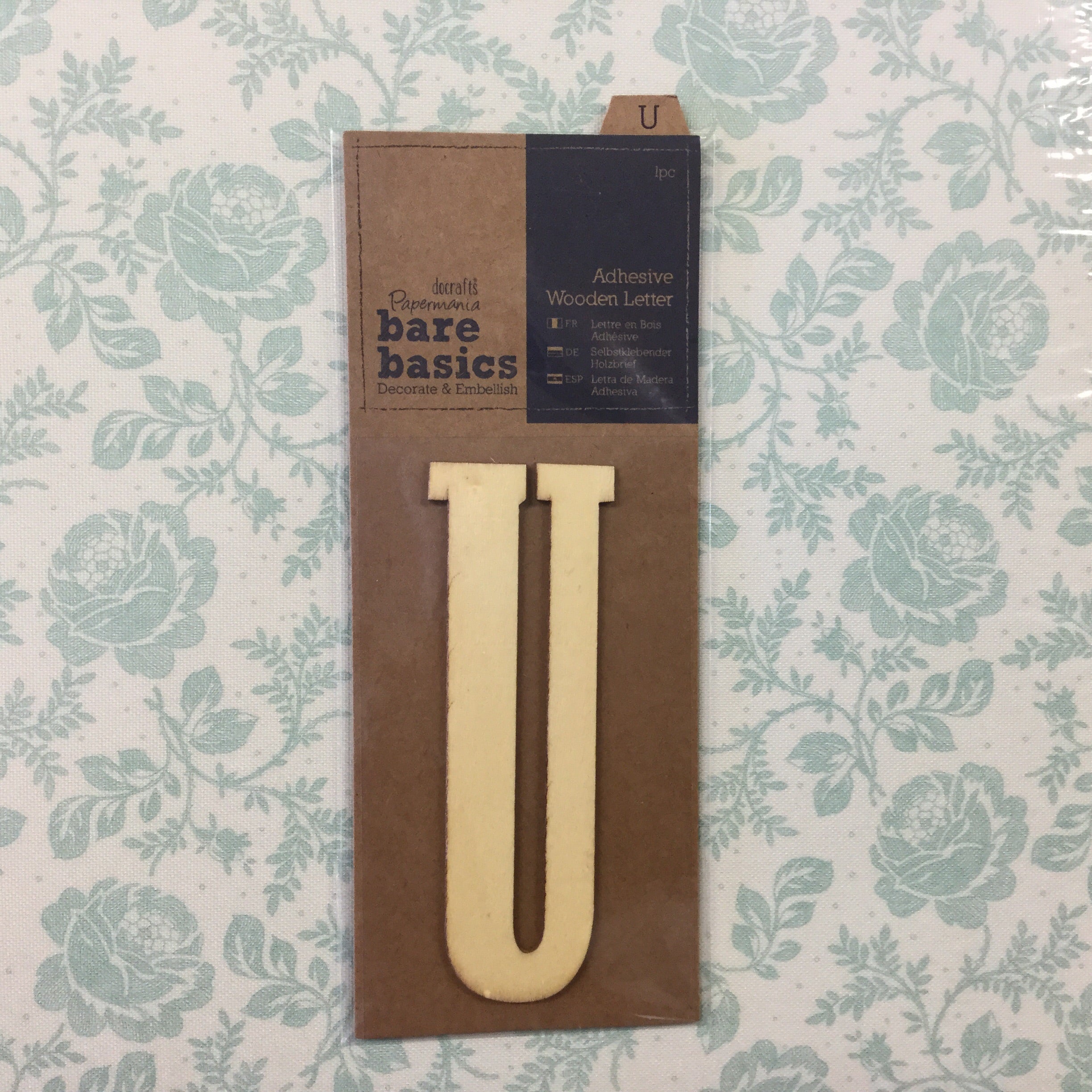 image_3a97d2f7-99c7-448b-8f36-d3a52dbda8f3 Papermania Bare Basics Wooden Adhesive LETTER U Wood - Image 1