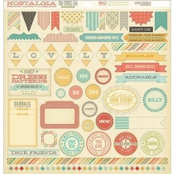 image_46dbcac1-4299-4118-8e84-036a87257294 My Mind's Eye NOSTALGIA Chipboard 12"x12" 50 pc - Image 1