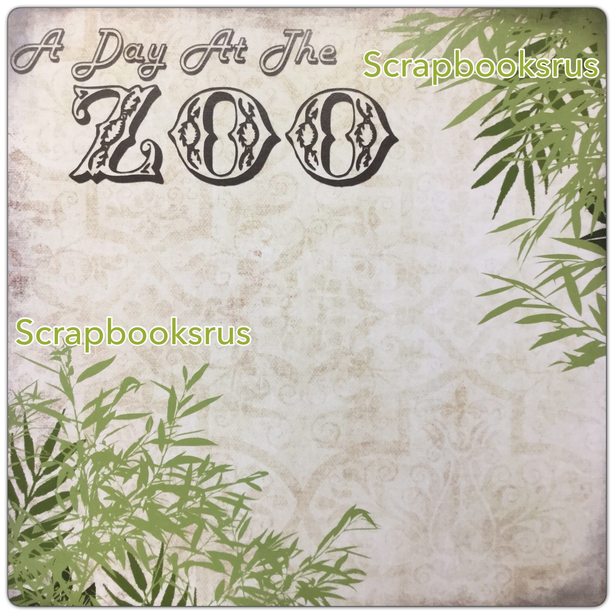image_488b0ce9-b627-4448-85ef-6dbbd08e02cb A Day At The Zoo 12"X12" Scrapbook Paper - Image 1