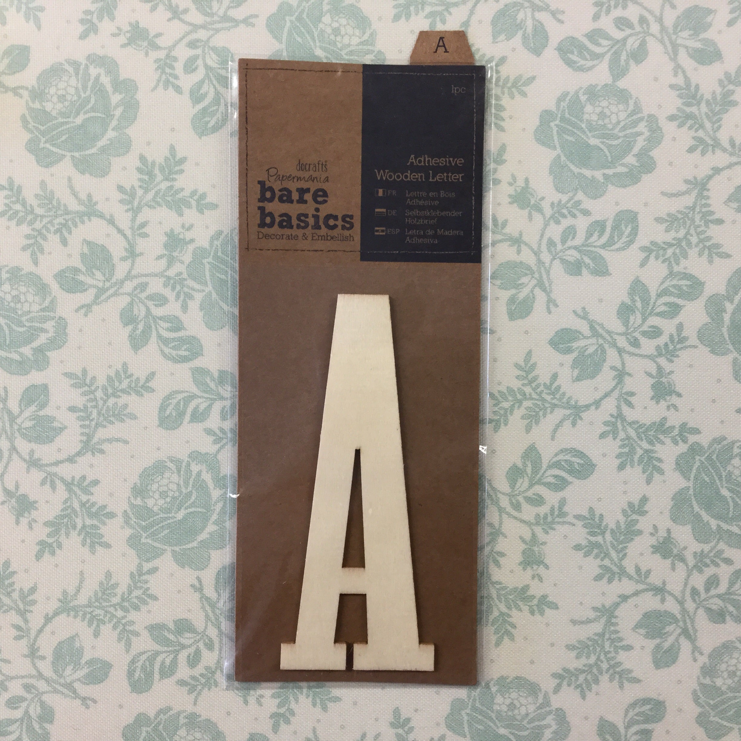 image_491ea9b7-61a4-4a8c-9e3c-2261d628ea12 Papermania Bare Basics Wooden Adhesive LETTER A Wood - Image 1