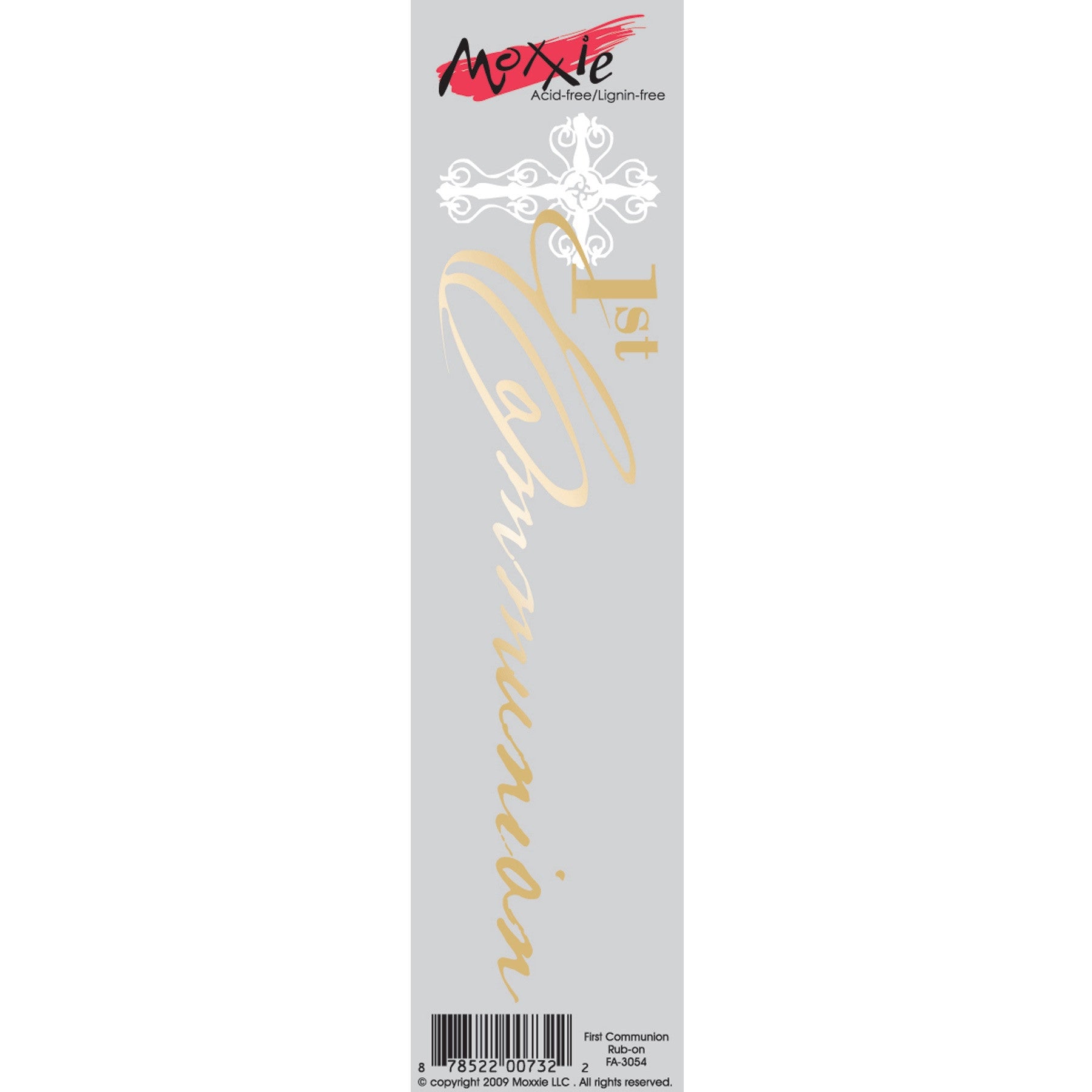 image_49b3f02a-7b15-4306-a2e7-9660e3b05eb2 Moxxie 1st COMMUNION 3"X 9" Scrapbook RUB-ONS 1pc - Image 1