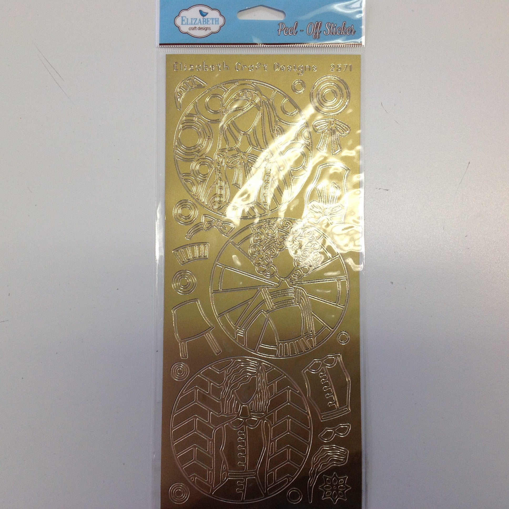 image_49f4bd34-b55d-42ef-8d9d-df6fd1c840f4 Elizabeth Craft JACKIE'S DOLLS CIRCLE GOLD Peel Off Sticker 2571 - Image 1