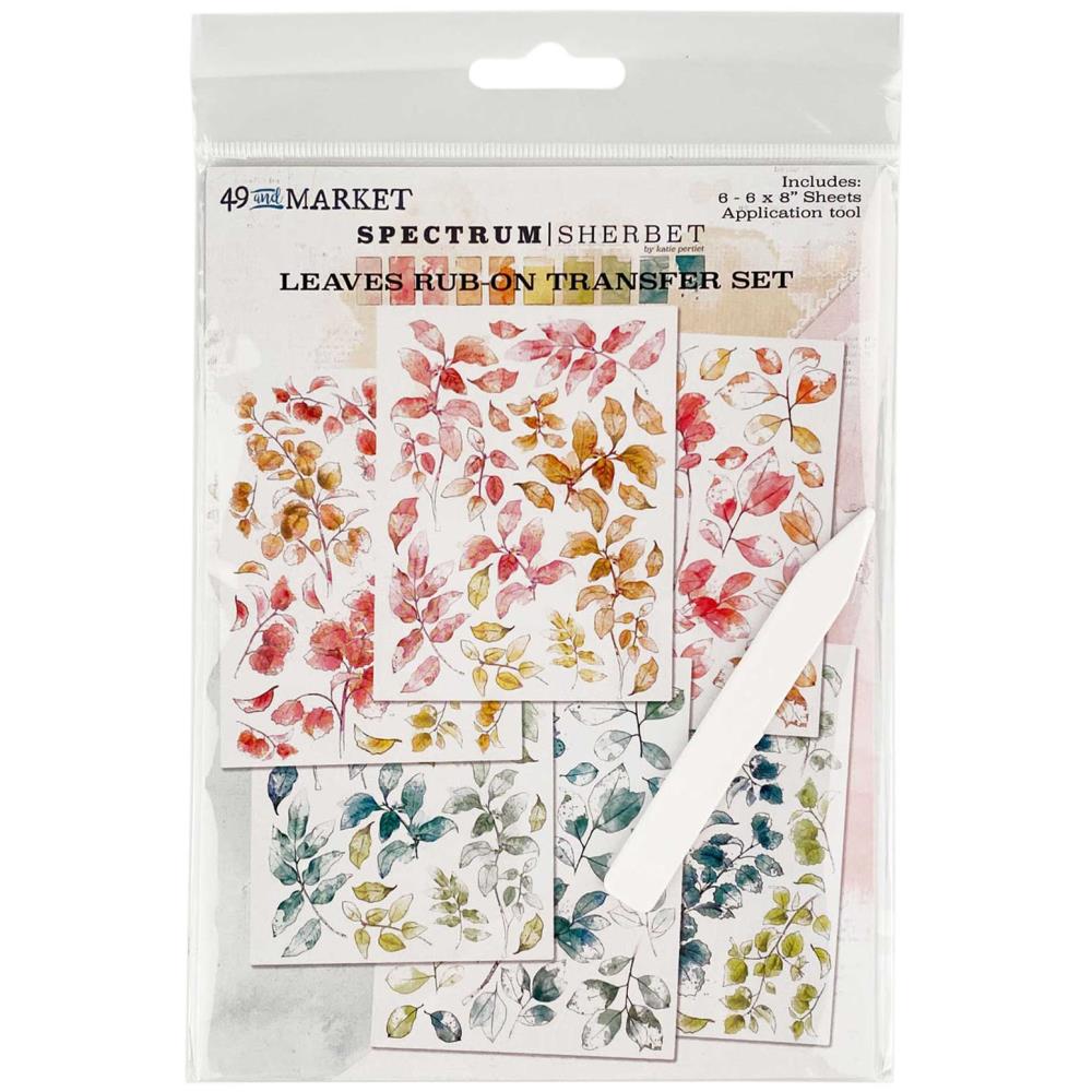 image_4b393da0-ad93-4ec4-90c2-bf7665801d4a 49 and Market Spectrum Sherbet LEAVES RUB-ON Transfer Set - Image 1