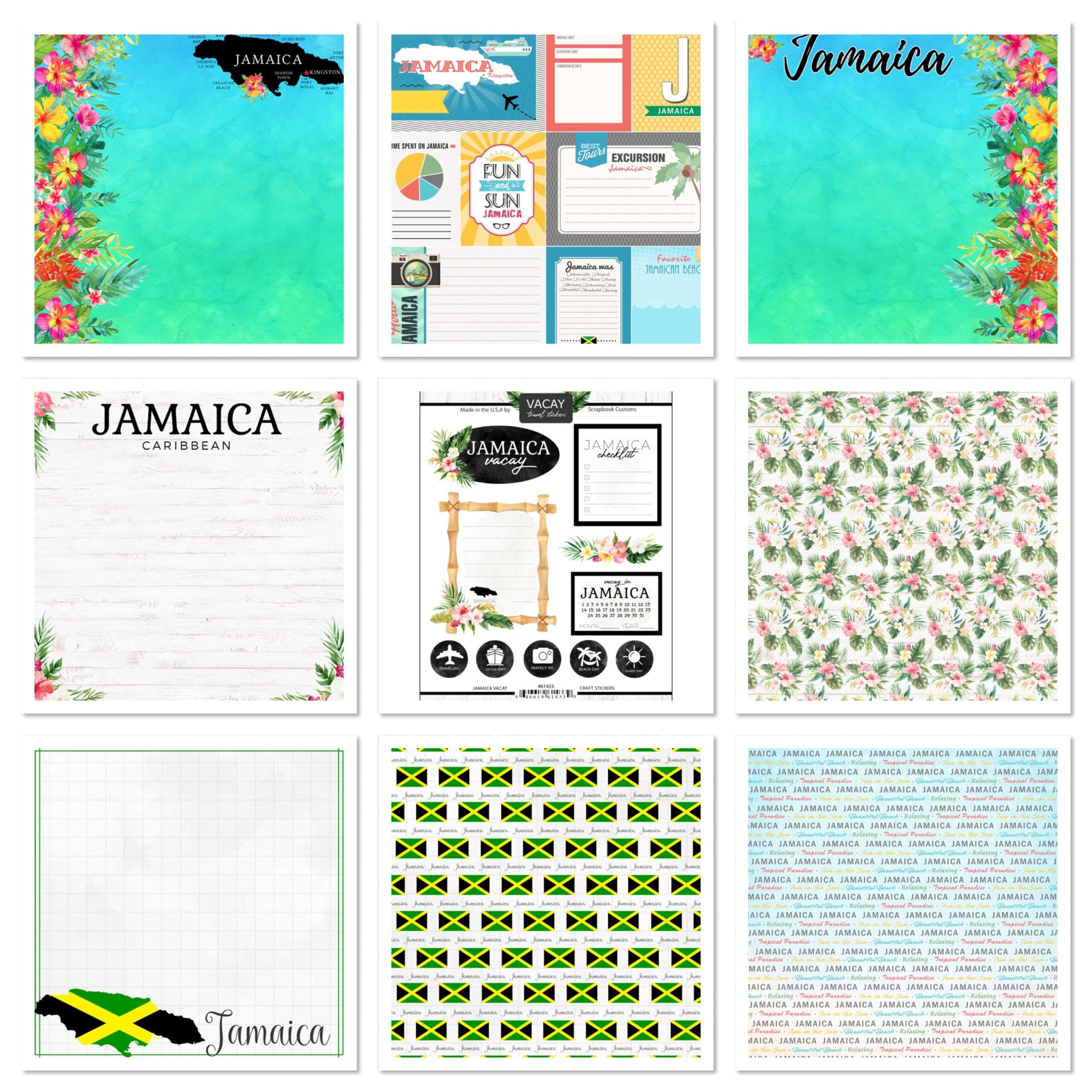 image_4c9bf98f-3b3c-4fa2-a4d3-f3f6d06a4d5d JAMAICA CARIBBEAN 12"X12" KIT Mini Theme 9pc - Image 1
