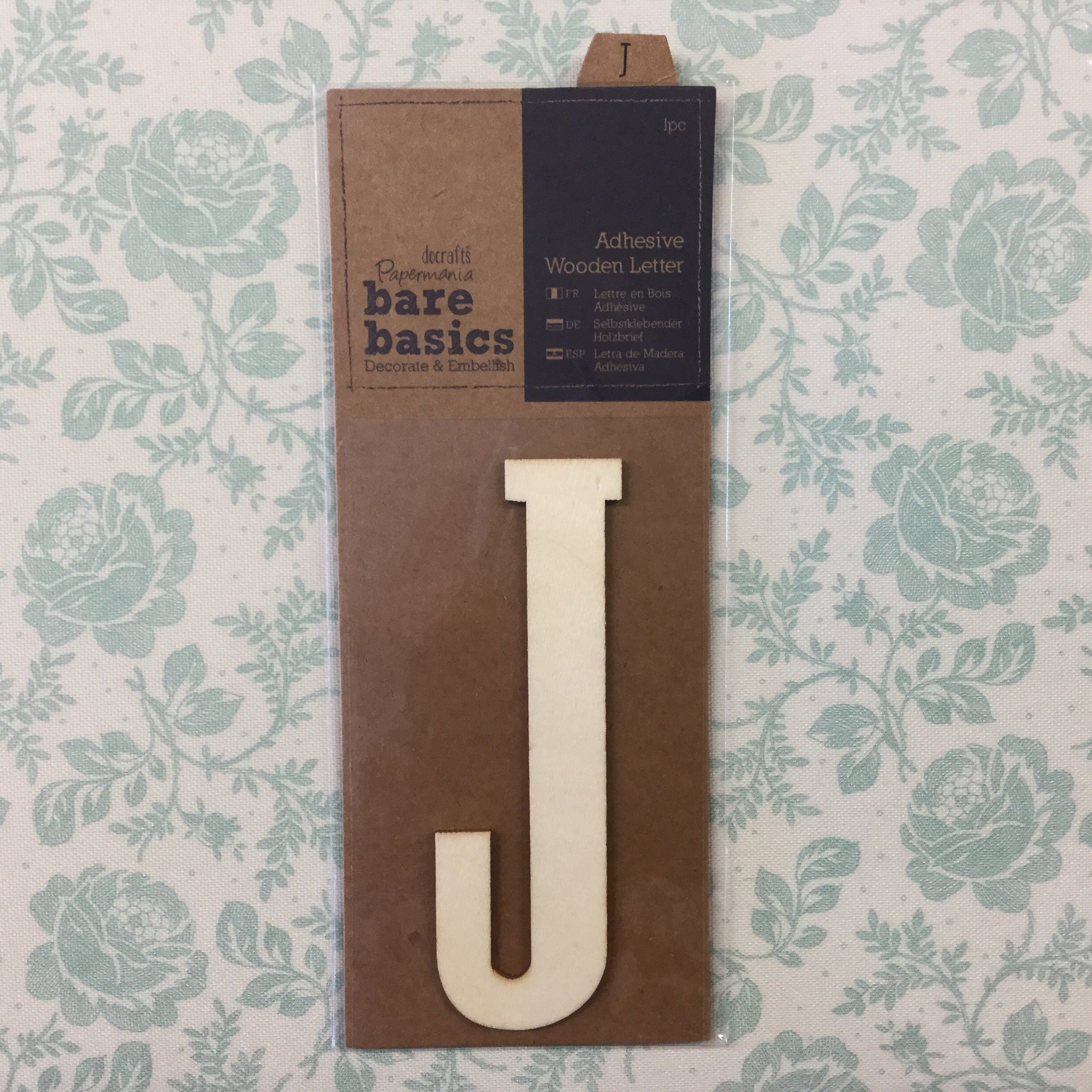 image_4d28335b-5257-4028-9c0d-2c0af8c53780 Papermania Bare Basics Wooden Adhesive LETTER J Wood - Image 1