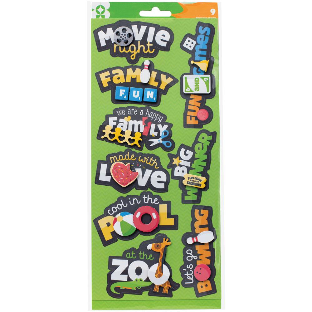 image_4dd8bc71-da7d-4f3b-a8a2-e34d9598c276 Imaginisce FAMILY FUN 3D Sticker 9pc 400655 - Image 1