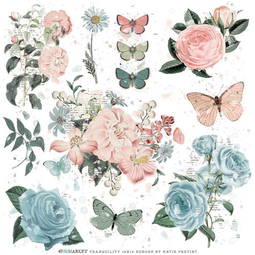 image_4e39796d-93f9-4116-b388-18f89d04a528 49 and Market Vintage Artistry 12X12 TRANQUILITY RUB-ON Transfer Sheet - Image 1