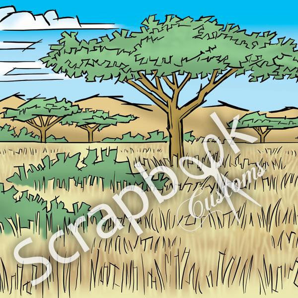 image_4e5e530c-7947-4532-bd39-c755521ca674 Barn Buddies SAVANNA PRINT RIGHT 12"X12" Scrapbook Customs Paper - Image 1