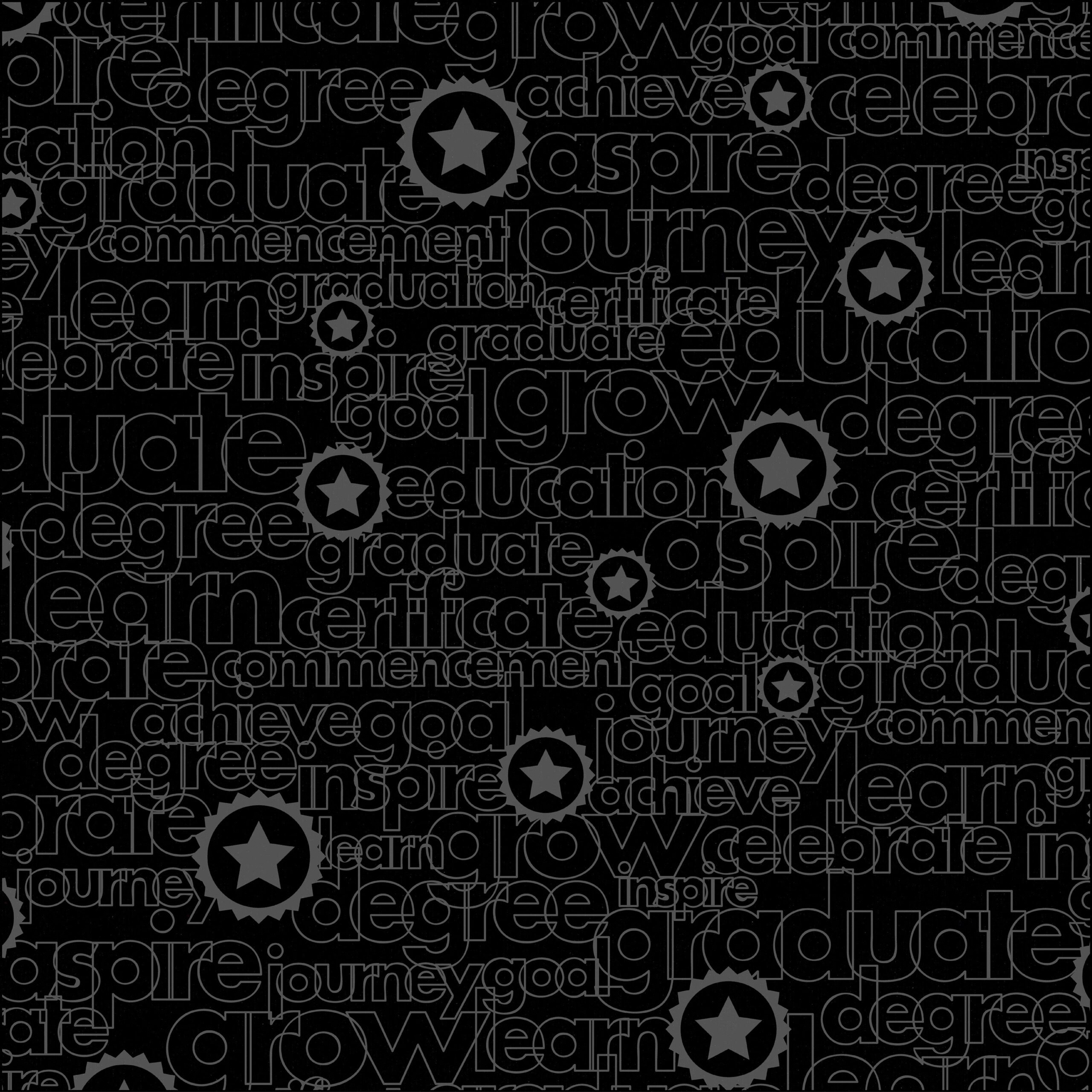 image_4e6d3a70-5982-4fd2-9d66-d29cd3ee036b Bazzill 12"X12" GLAZED GRADUATION WORDS BLACKBIRD Cardstock 1 Sheet - Image 1