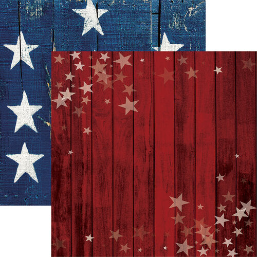 image_537c67c2-2a23-45d4-bbee-cf67a5420389 Reminisce BARNWOOD STARS 12"X12" Scrapbook Paper - Image 1