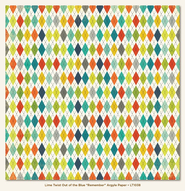 image_5964bee2-9302-4433-b465-e76b05ddc038 My Mind's Eye LIME TWIST ARGYLE PAPER 12"X12" Cardstock 1pc - Image 1
