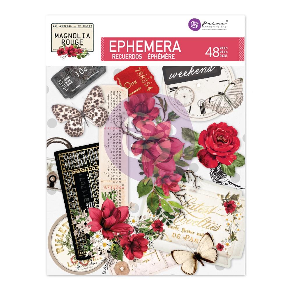 image_5d98dc3a-b819-4fed-83ce-bd530e81a30d Prima MAGNOLIA ROUGE EPHEMERA Shapes Tags Foil 48pc - Image 1
