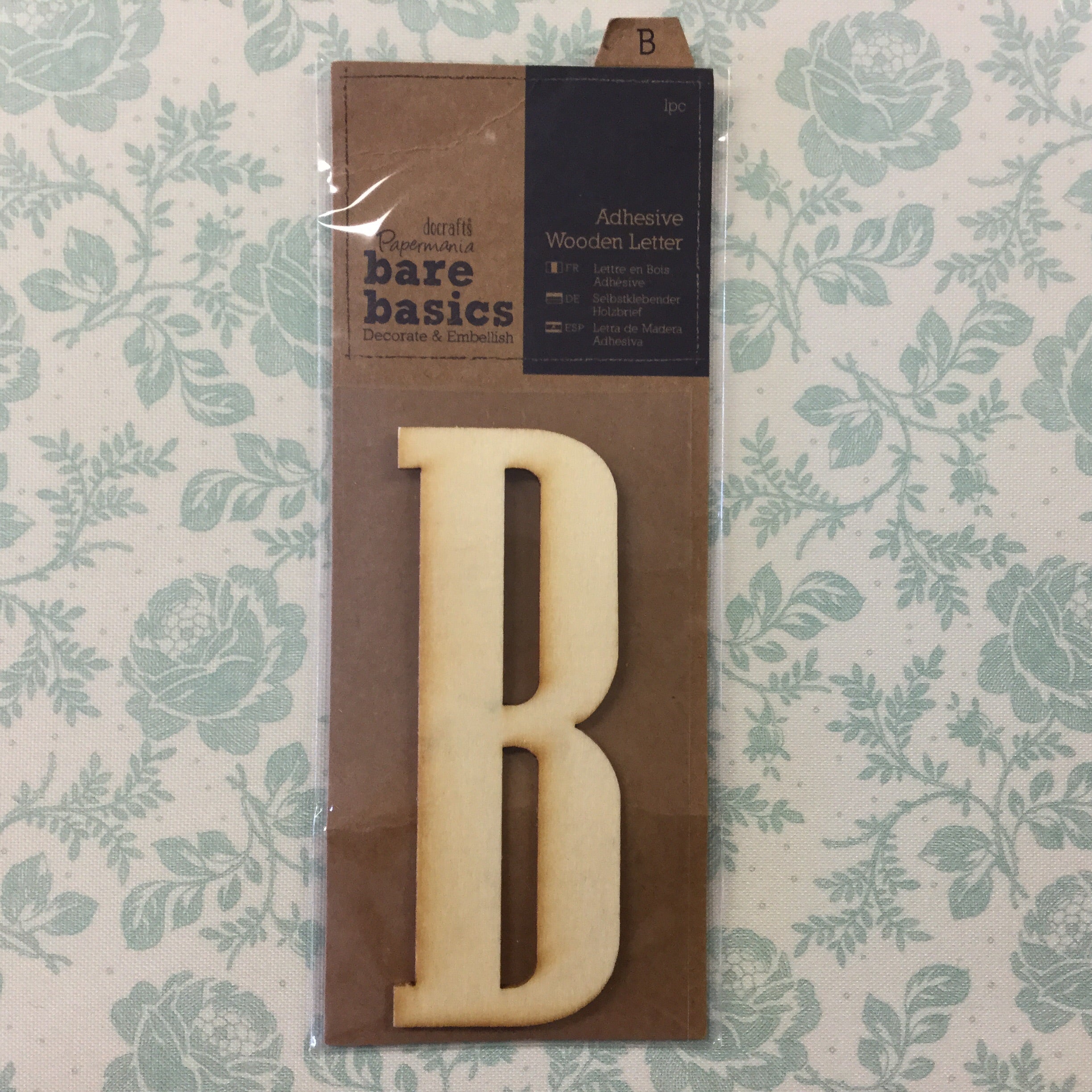 image_5fabc98e-c81b-45a8-8d67-7f247a312f20 Papermania Bare Basics Wooden Adhesive LETTER B Wood - Image 1