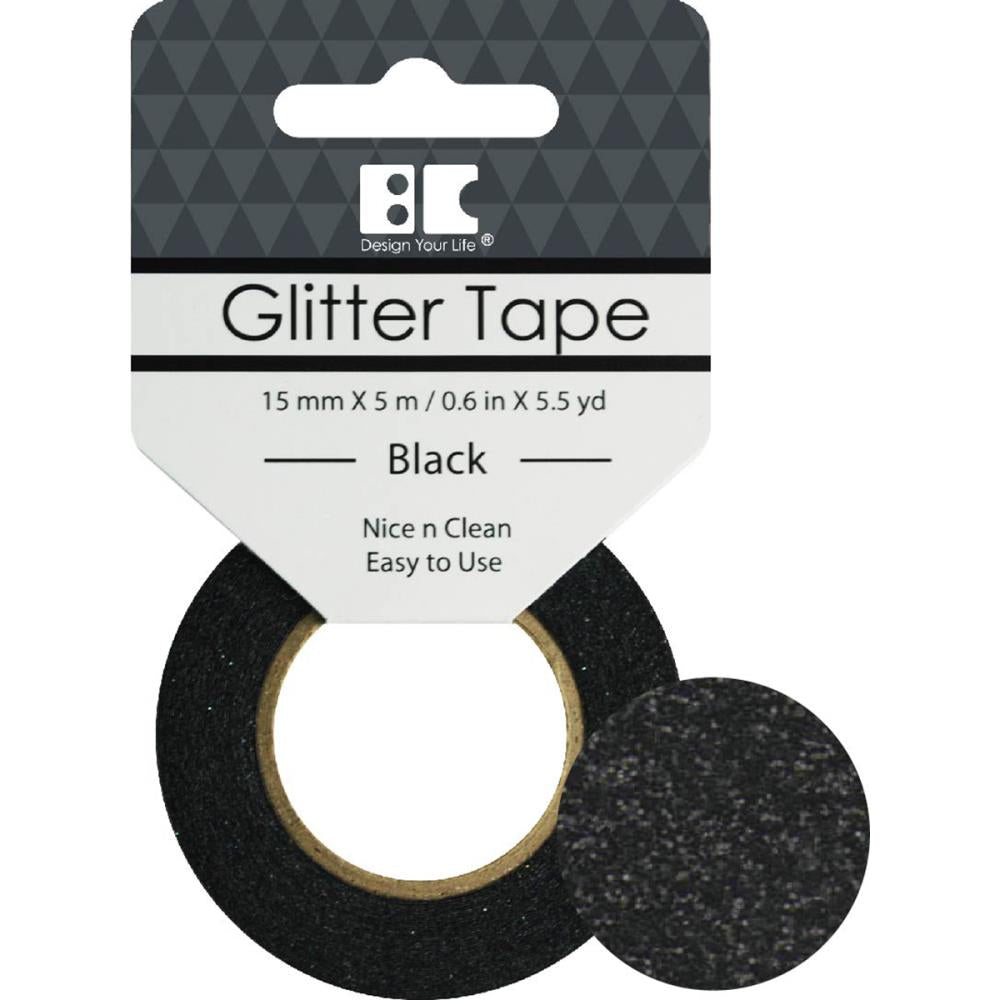 image_629ef947-be01-43d5-b741-73dac4bd3cc7 Best Creation GLITTER TAPE BLACK Washi Tape 5.5yd - Image 1