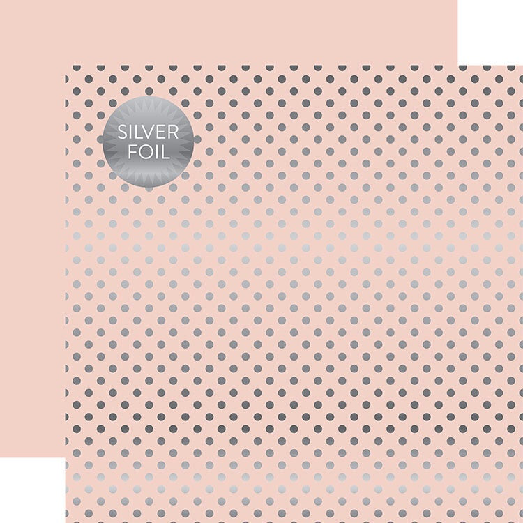 image_68da76e9-0869-4c89-9714-5c9b182cc8a6 Echo Park Dots & Stripes BLOSSOM Spring Silver Foil 12"X12" Paper - Image 1