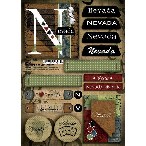 image_71d2af93-6f63-43e6-8750-4f2dda8e2cb3 NEVADA PATCHWORK Stickers Las Vegas Travel LV 18728 - Image 1