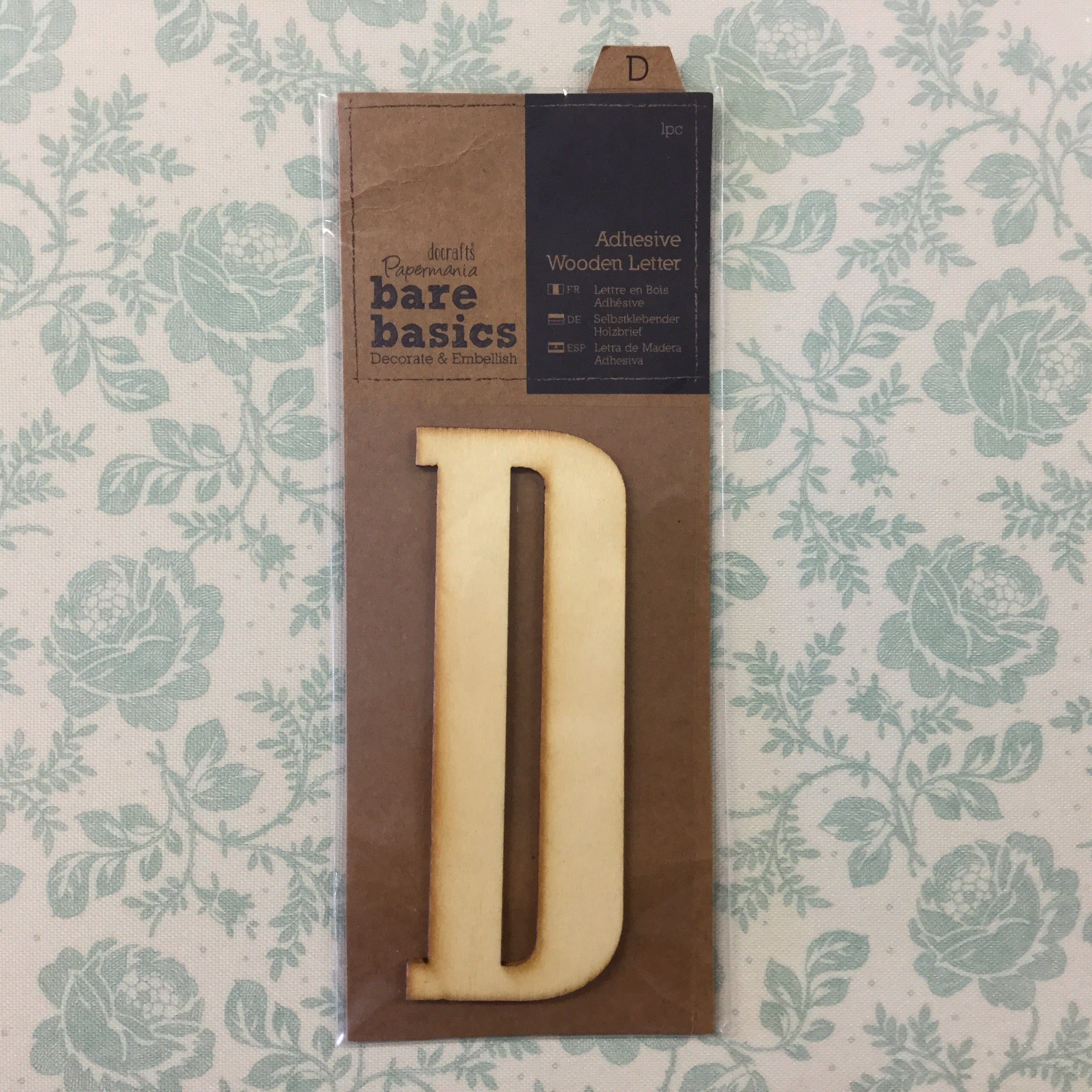 image_74ae3064-c364-4ce2-96df-6de66c6fef80 Papermania Bare Basics Wooden Adhesive LETTER D Wood - Image 1