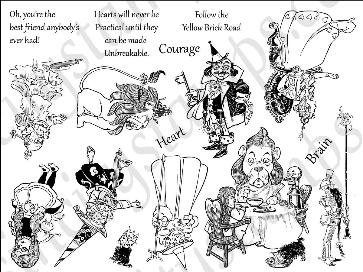 image_7c595357-7ae9-4ac7-96d7-f48c73475fb0 SinCity Stamps WIZARD OZ & DOROTHY 2 Cling Rubber Stamp - Image 1