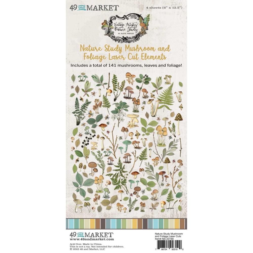 image_8071e227-a585-40b6-ad40-605866f20632 49 and Market Vintage Artistry NATURE STUDY MUSHROOM FOLIAGE ELEMENTS 141pc - Image 1