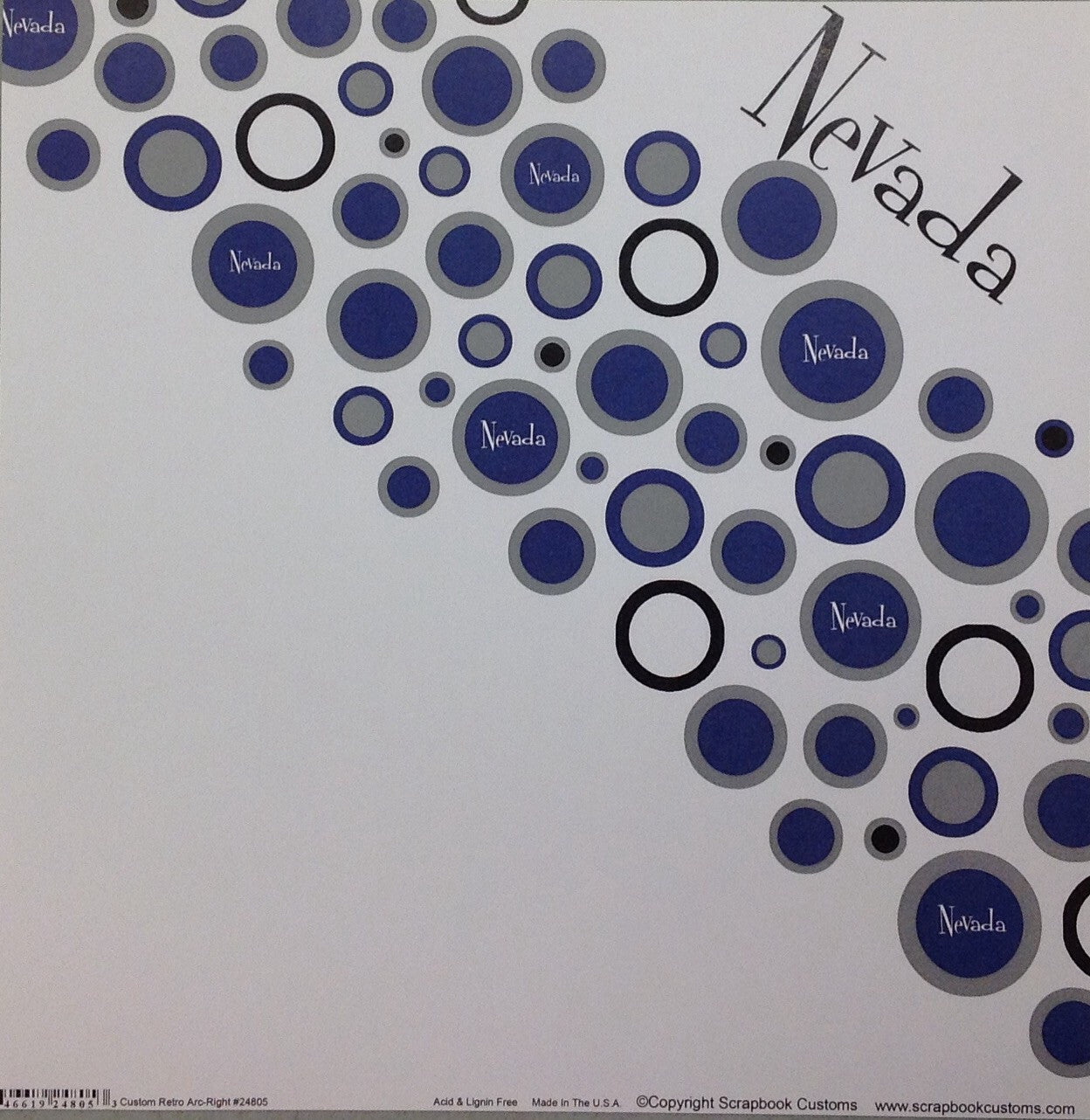image_845f6e4a-8f9d-480f-8552-114fd0d587a2 NEVADA Las Vegas Retro Right Blue 12"X12" Custom Travel Paper LV - Image 1