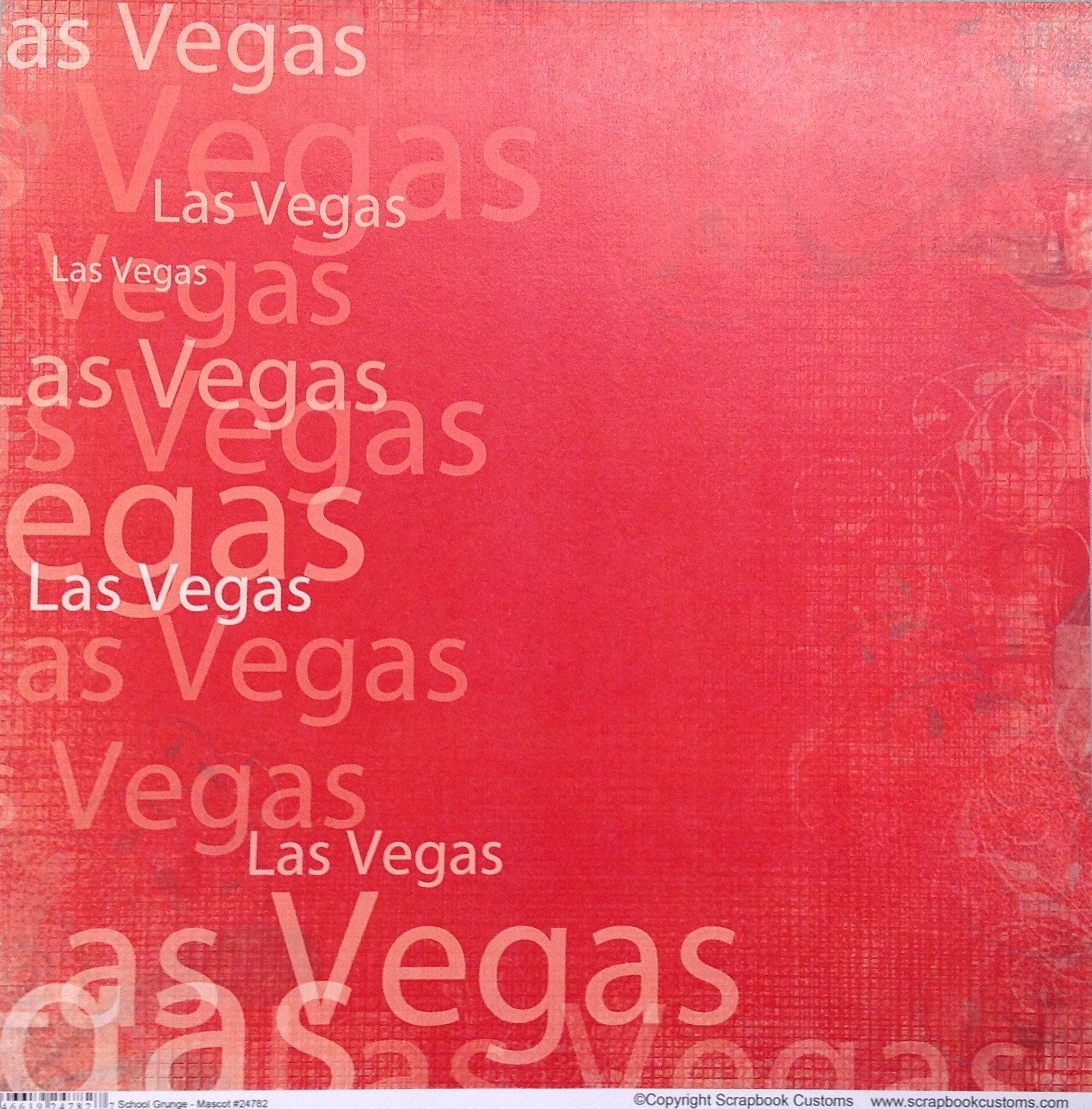 image_8b06f43b-5b15-450d-a8bf-c7d55af1f795 LAS VEGAS School Grunge Red 12"X12" Custom Travel Cardstock Sheet LV - Image 1