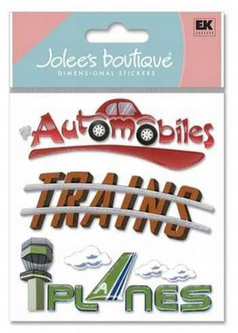 image_94767c14-0c6c-4673-a198-dbfb91bbf813 Ek Success Jolee's Boutique TRANSPORTATION Stickers 3PC - Image 1