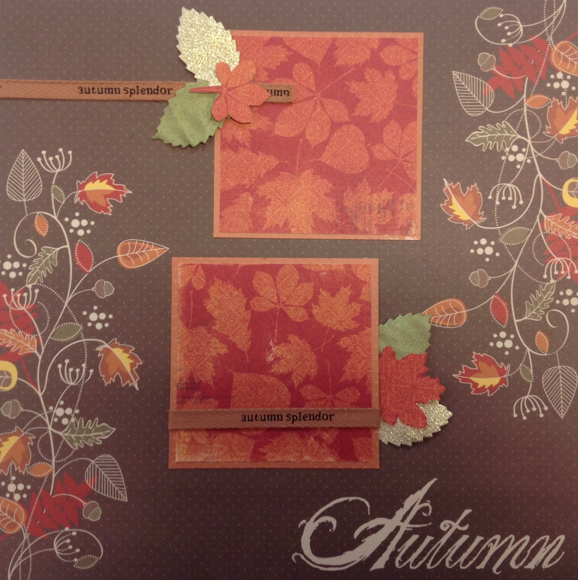 image_98424e78-1f7c-4377-aebc-3e9ebbccc3f1 Premade Scrapbook Page (1) 12"x12" AUTUMN SPLENDOR - Image 1