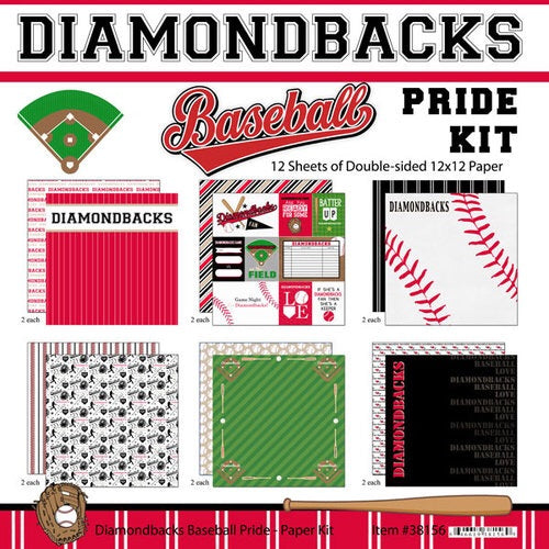 image_9a2d2e85-131b-400a-95ac-fc29a05daf9a DIAMONDBACKS BASEBALL Pride Kit 12"X12" Scrapbook Paper - Image 1