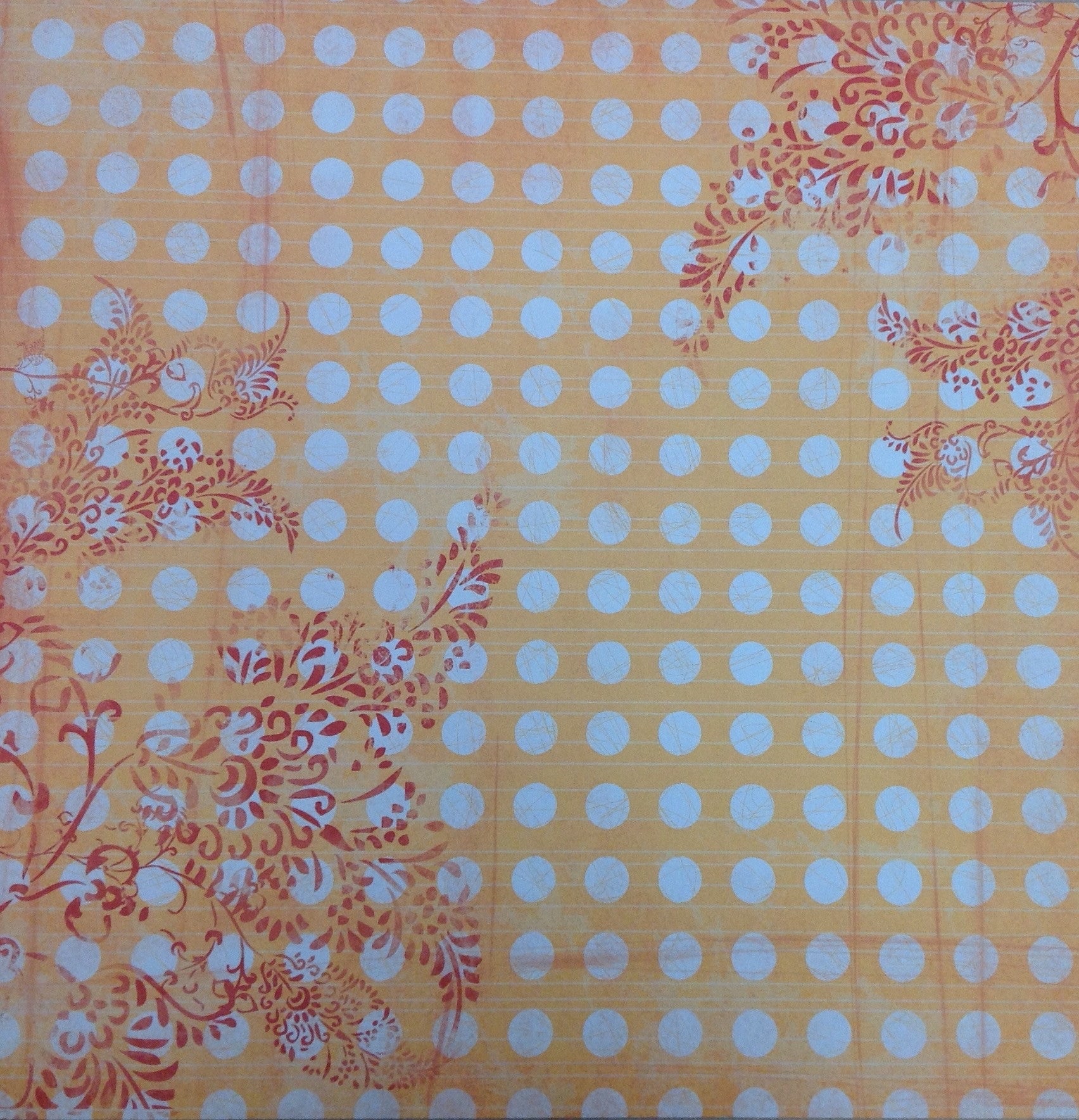 image_9dae1d34-3322-4312-8a4c-5cb079ec8069 SK ORANGE WITH BLUE DOT 12x12 Scrapbook Papers 2pc - Image 1