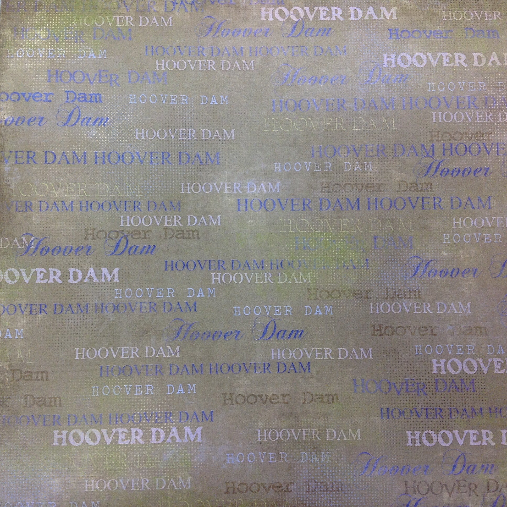 image_9e8e999c-b32f-43a9-9ae4-598ecd7cde92 Green Lush HOOVER DAM ROYAL BLUE 12"X12" Scrapbook Travel Paper - Image 1