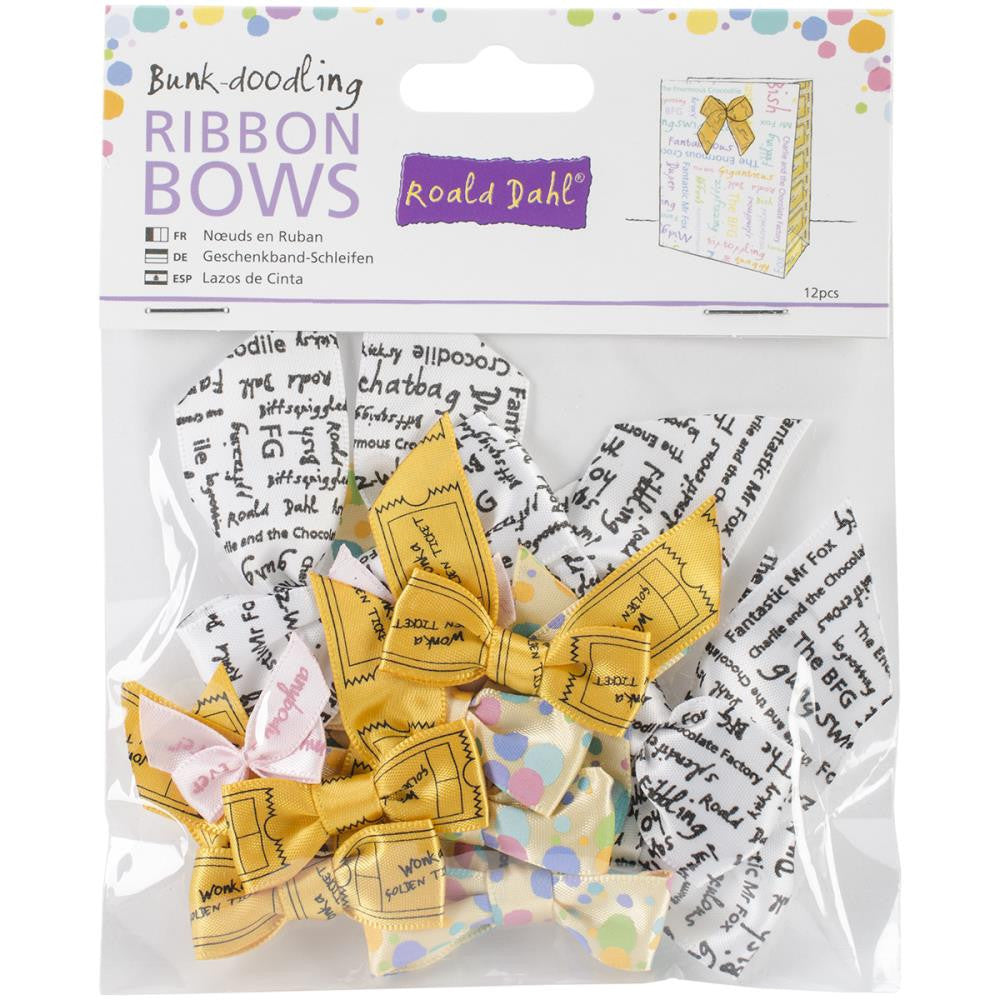 image_a2585749-63d8-4d3f-9a01-ce712babeaad Docrafts BUNK DOODLING Roald Dahl Bows 12pc - Image 1