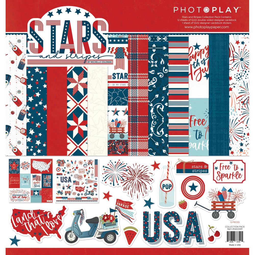 image_a45c1197-2330-4544-a7a4-cc232eec246a Photo Play STARS & STRIPES 12"X12" Scrapbook Kit - Image 1