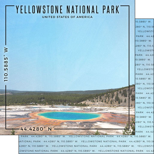 image_a821c834-a77a-4379-971e-8002d02c9ce0 USA YELLOWSTONE NP 12"X12" DS National Park Scrapbook Paper - Image 1
