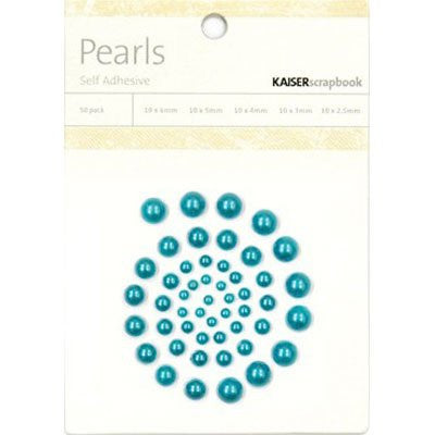 image_ab2e425d-54ea-44fb-af8d-09923aba9506 Kaisercraft PEARLS TEAL Self Adhesive 50 Pieces - Image 1