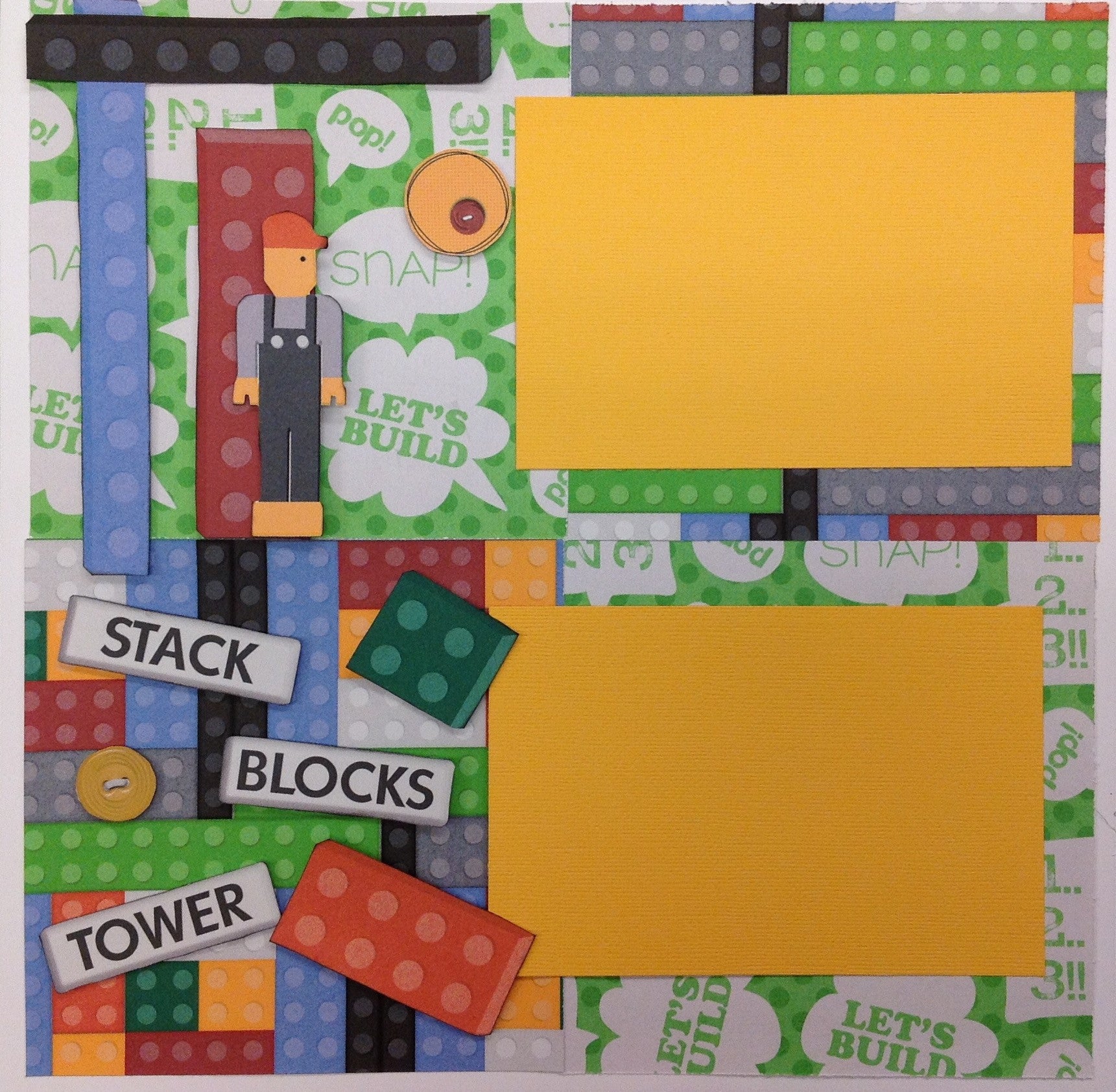 image_b1855cf1-497a-4486-a482-01c99695dbfc Premade Scrapbook Page LEGO BLOCKS (2) 12"x12" Layout - Image 1