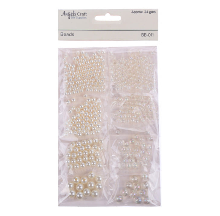 image_b19a7e0a-7e45-4541-b77b-512b020b6ade Angels Craft WHITE PEARL BEADS DIY Craft Supplies - Image 1