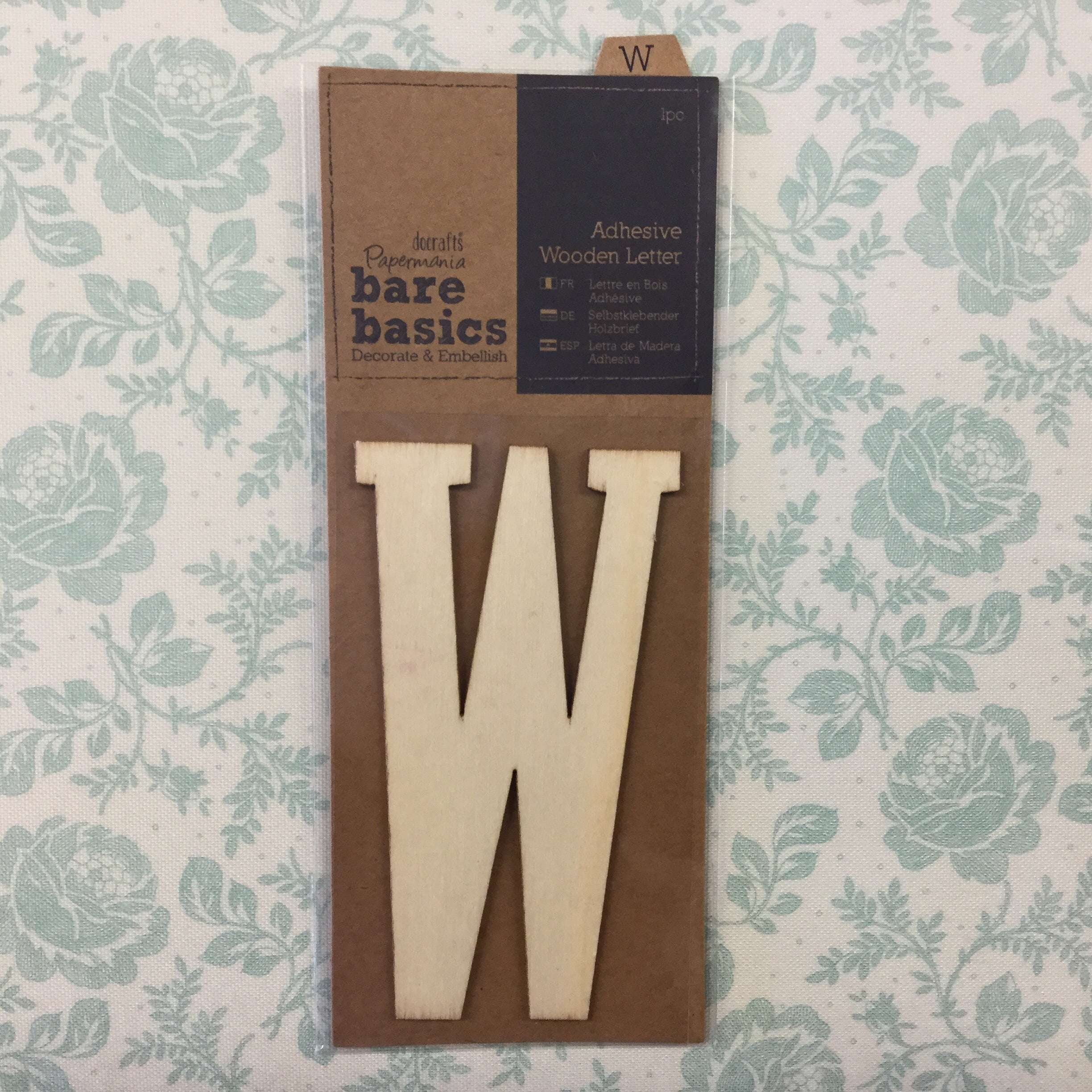image_b21ac56a-5607-4ba0-b100-427b6d8118a0 Papermania Bare Basics Wooden Adhesive LETTER W Wood - Image 1