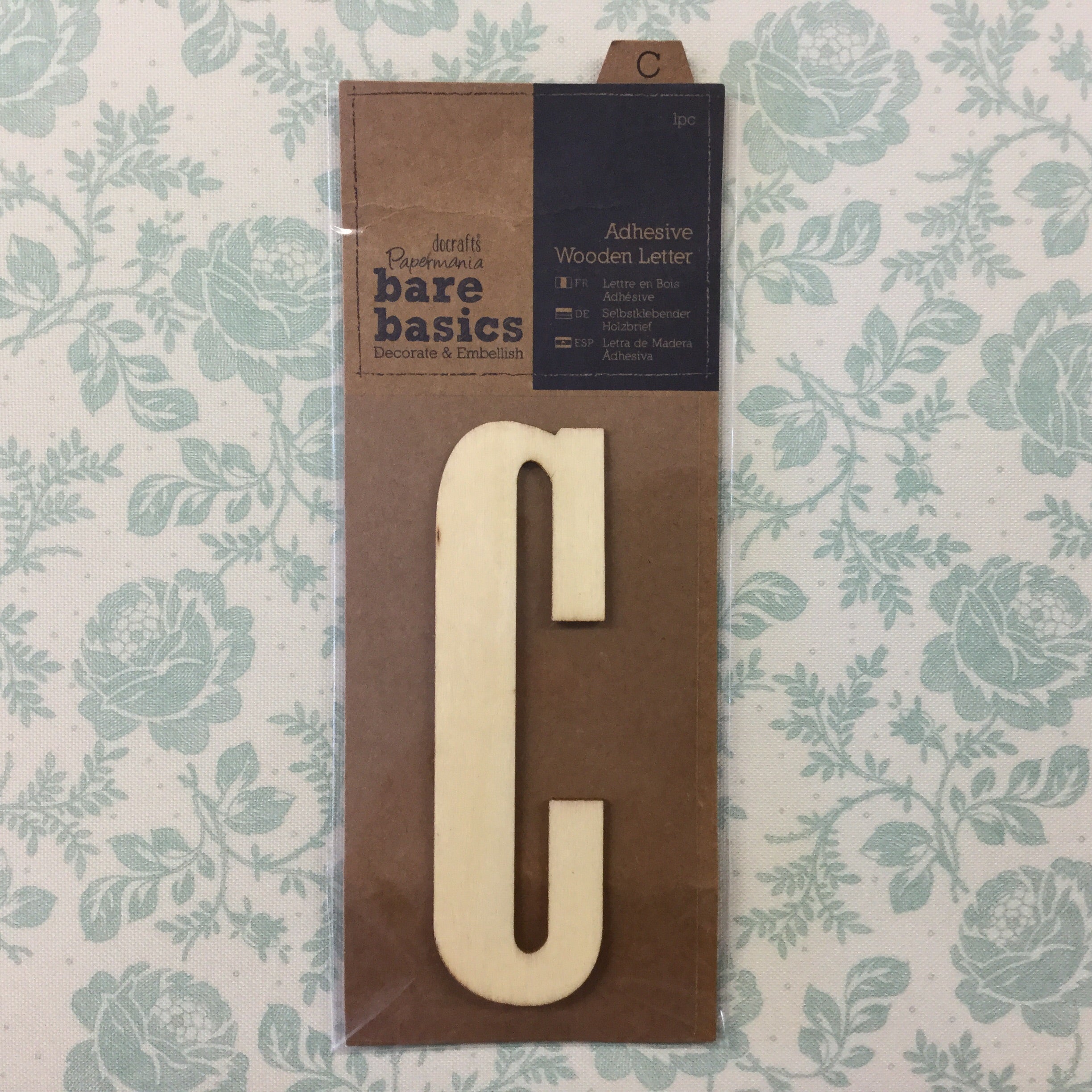 image_b70dd92c-5d62-47ea-b338-0d138d580fa6 Papermania Bare Basics Wooden Adhesive LETTER C Wood - Image 1