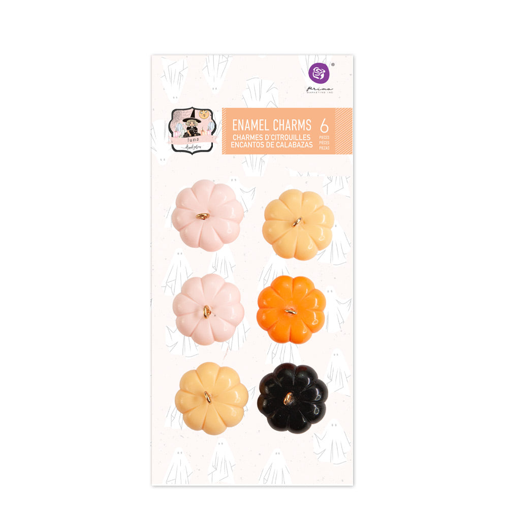 image_bdde4ad8-6057-49e5-bafb-0fbff2485304 Prima Marketing PUMPKIN ENAMEL Charms Halloween 6pc - Image 1
