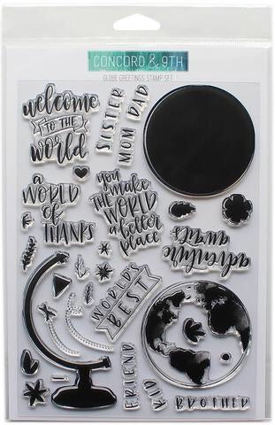 image_c392c914-d1cc-4960-97a3-5d4bd94a27f9 Concord & 9th GLOBE GREETINGS Stamp Set 32 pc. - Image 1