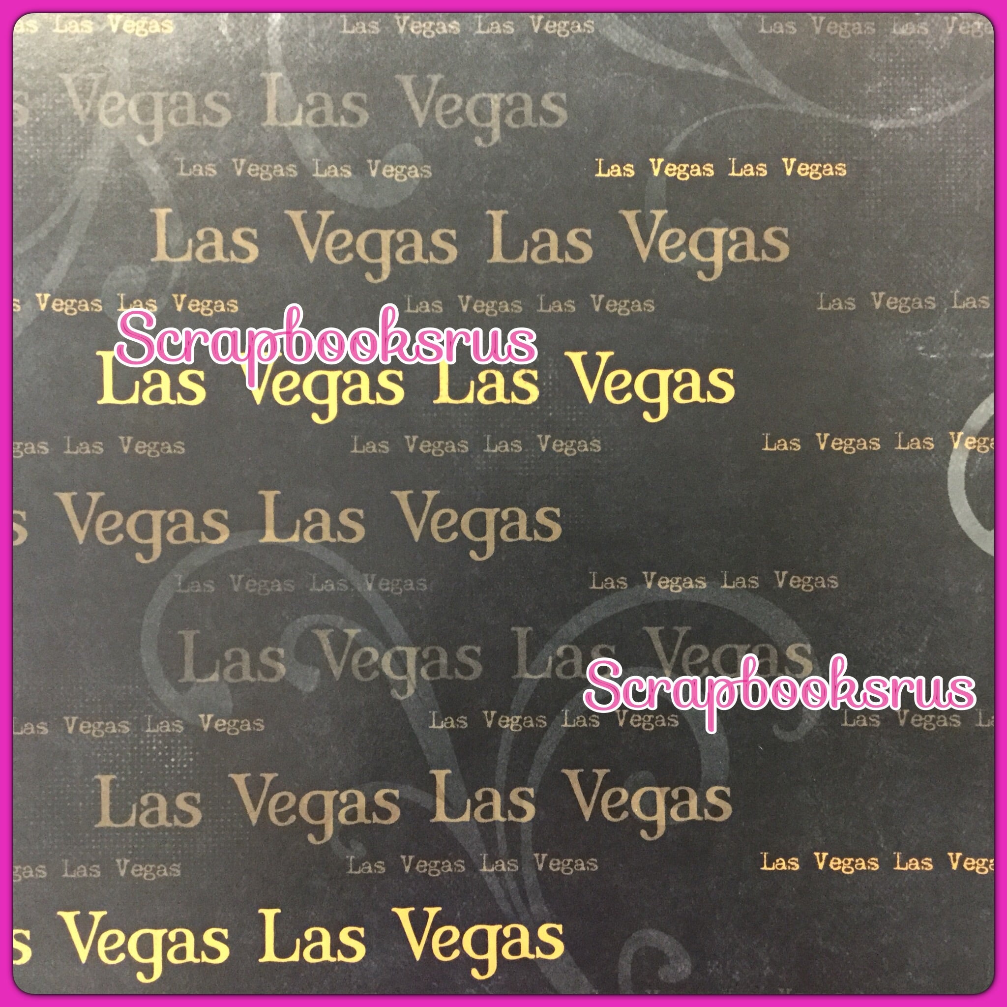 image_c4e242bf-6f99-4e76-8df4-d22c0792a0e3 Old Antique Words LAS VEGAS GOLD 12"X12" Scrapbook Paper - Image 1