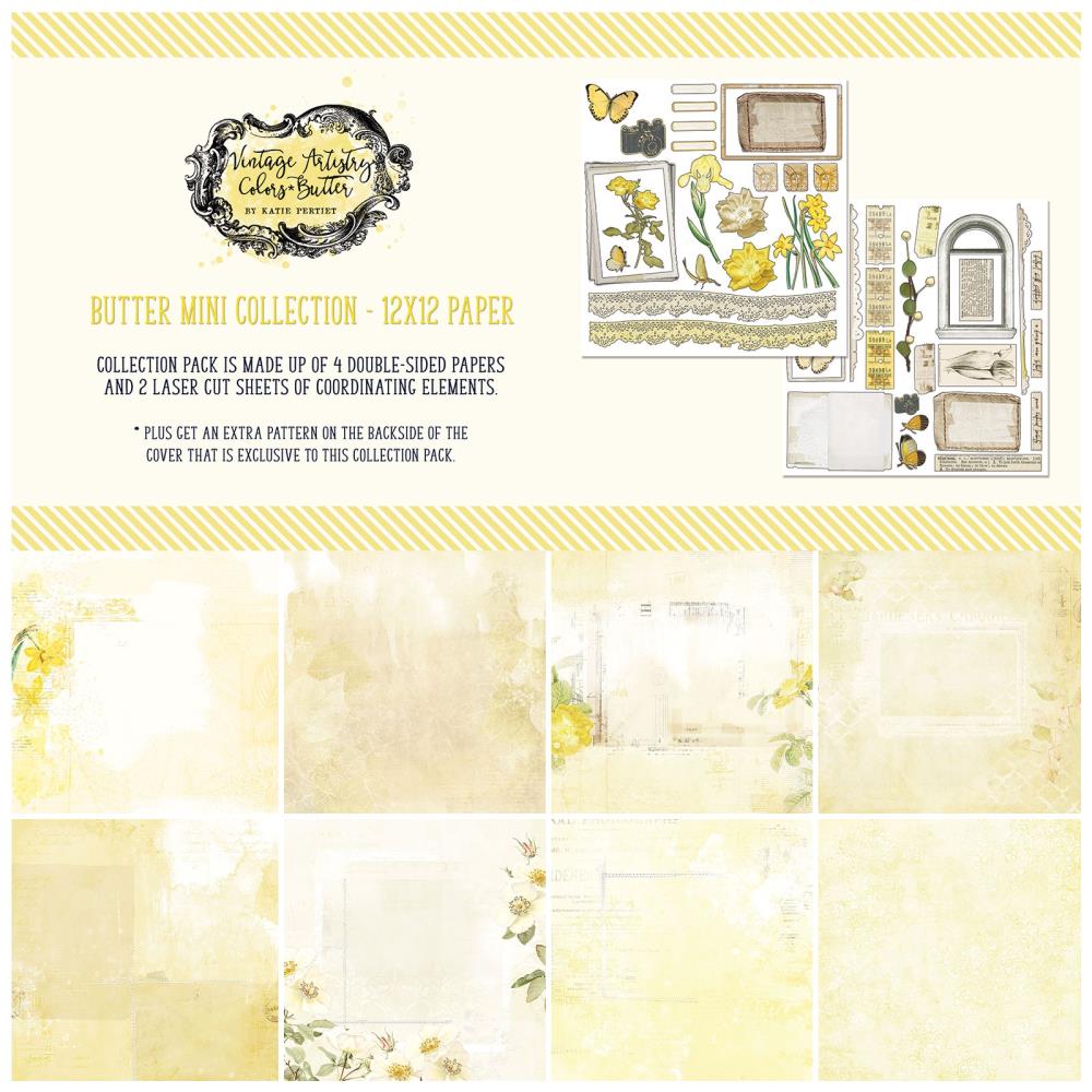 image_cad4ebcc-8ecc-4a90-8dde-3b36b34df0c2 49 and Market Vintage Artistry BUTTER MINI Scrapbook Collection 12"X12" Paper - Image 1
