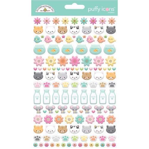 image_ceb8227f-7f73-4668-82cb-d7913cfd2ea8 Doodlebug PUFFY ICONS PRETTY KITTY Stickers 139pc - Image 1